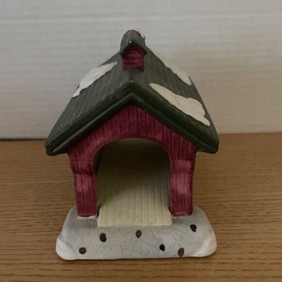 Vtg Lemax Oak Ridge Covered Bridge Christmas Village Hand-Painted Porcelain 1992 - Picture 4 of 11